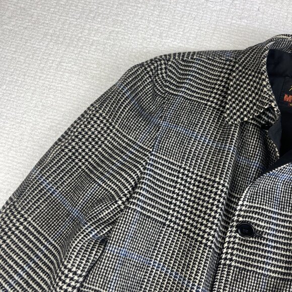 McGregor Vintage 60's Coat Mens 44 Grey / Black Plaid Wool Made in USA Read* - Picture 3 of 16